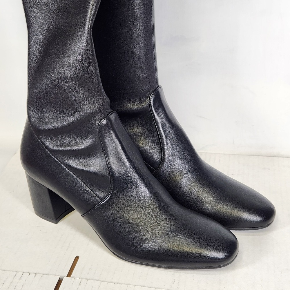 Stuart Weitzman Genna 60 City Boot Women Size 7 Black Over The Knee Block Heel - Picture 4 of 8
